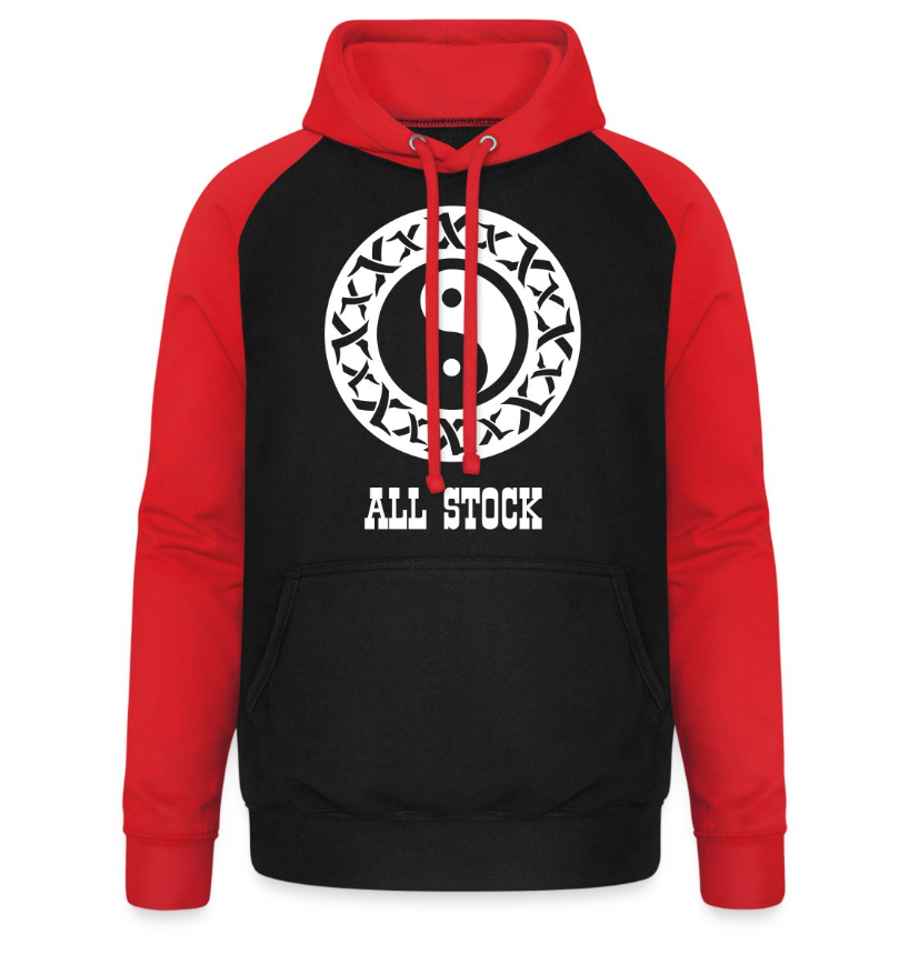 Red and black Allstock hoodie